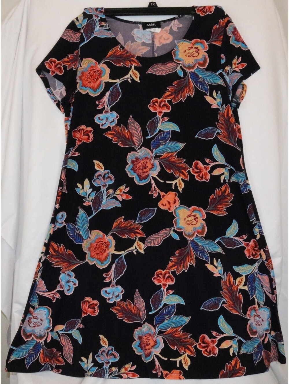 MSK Brown Floral Print Dress Size L